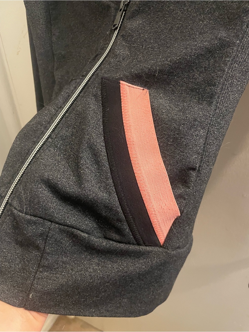 Prana Women's Gray Zip-Up Jacket with Pink & Black Accents on Pockets - Picture 6 of 10